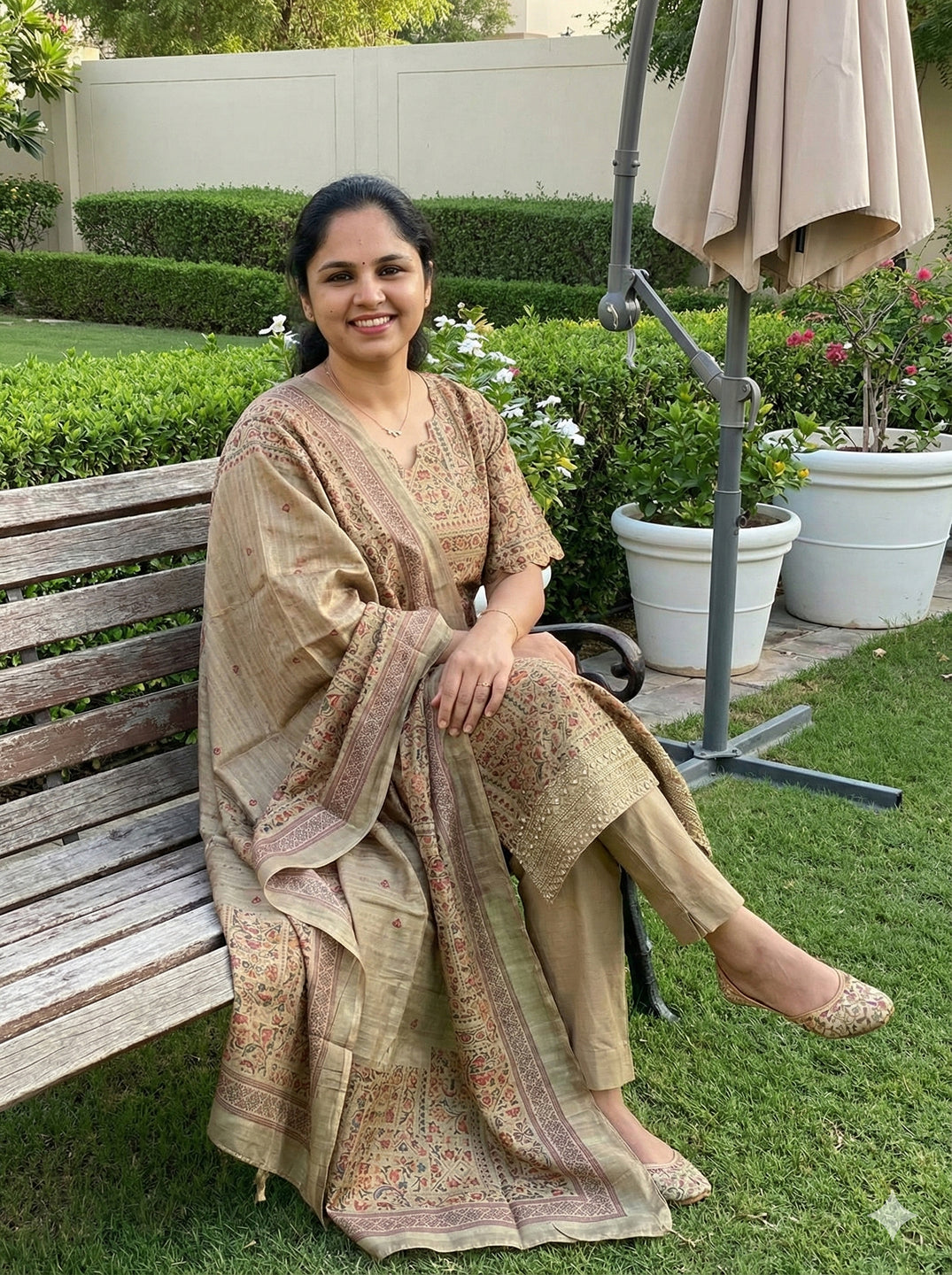 Semi tussar salwar set