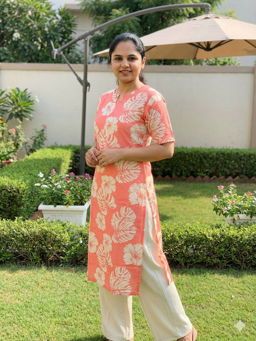 Soft cotton Kurti - Peach