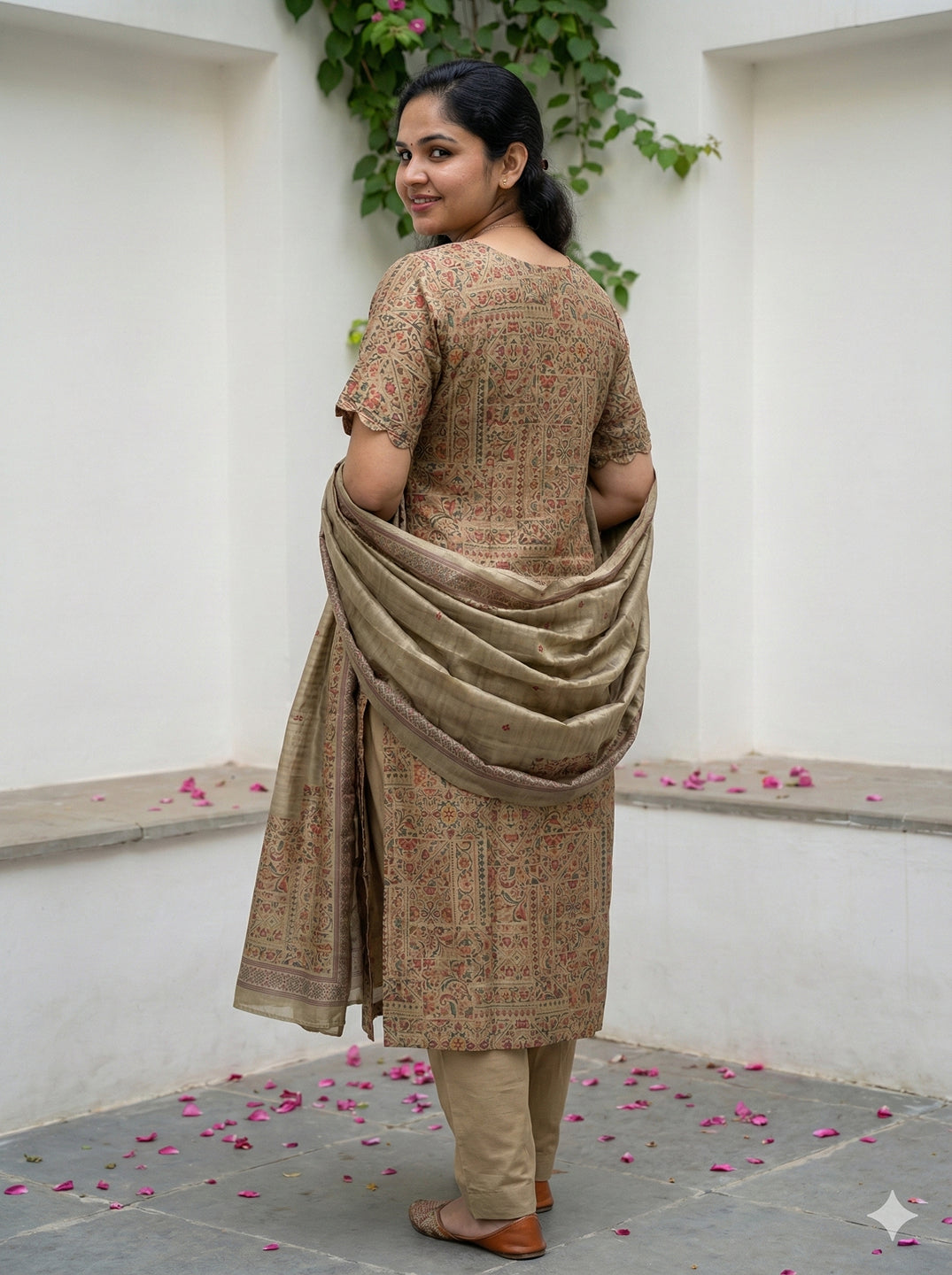 Semi tussar salwar set