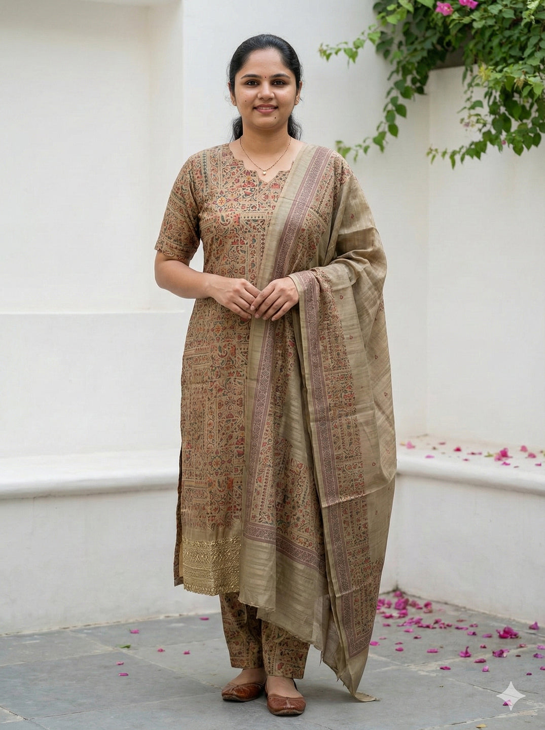 Semi tussar salwar set