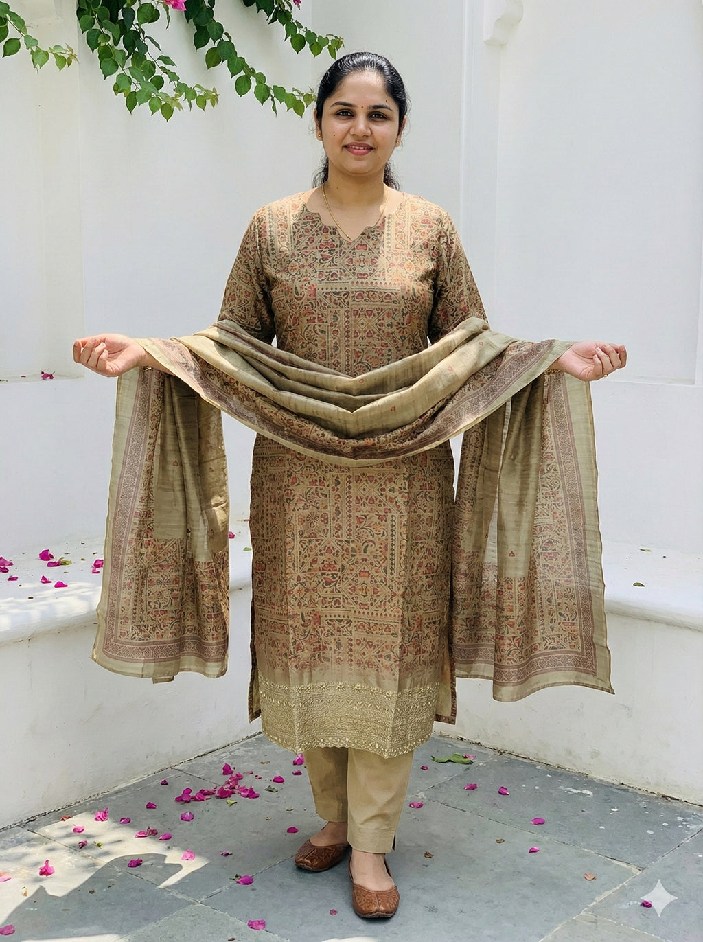 Semi tussar salwar set