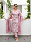 Soft Cotton Lavender Pink Salwar Set,