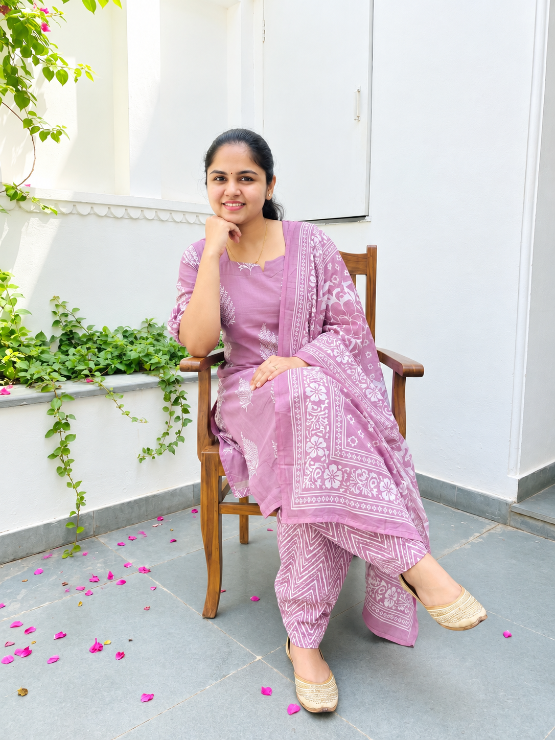 Light Purple Soft Cotton Salwar Set