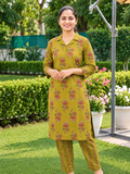 Mustard Floral Soft Cotton Co-ord Set
