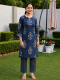 Soft cotton indigo blue coord set