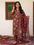 Soft Cotton Maroon Dark Red Salwar Set
