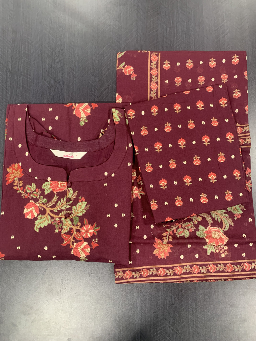 Dark Maroon Soft Cotton Salwar Set