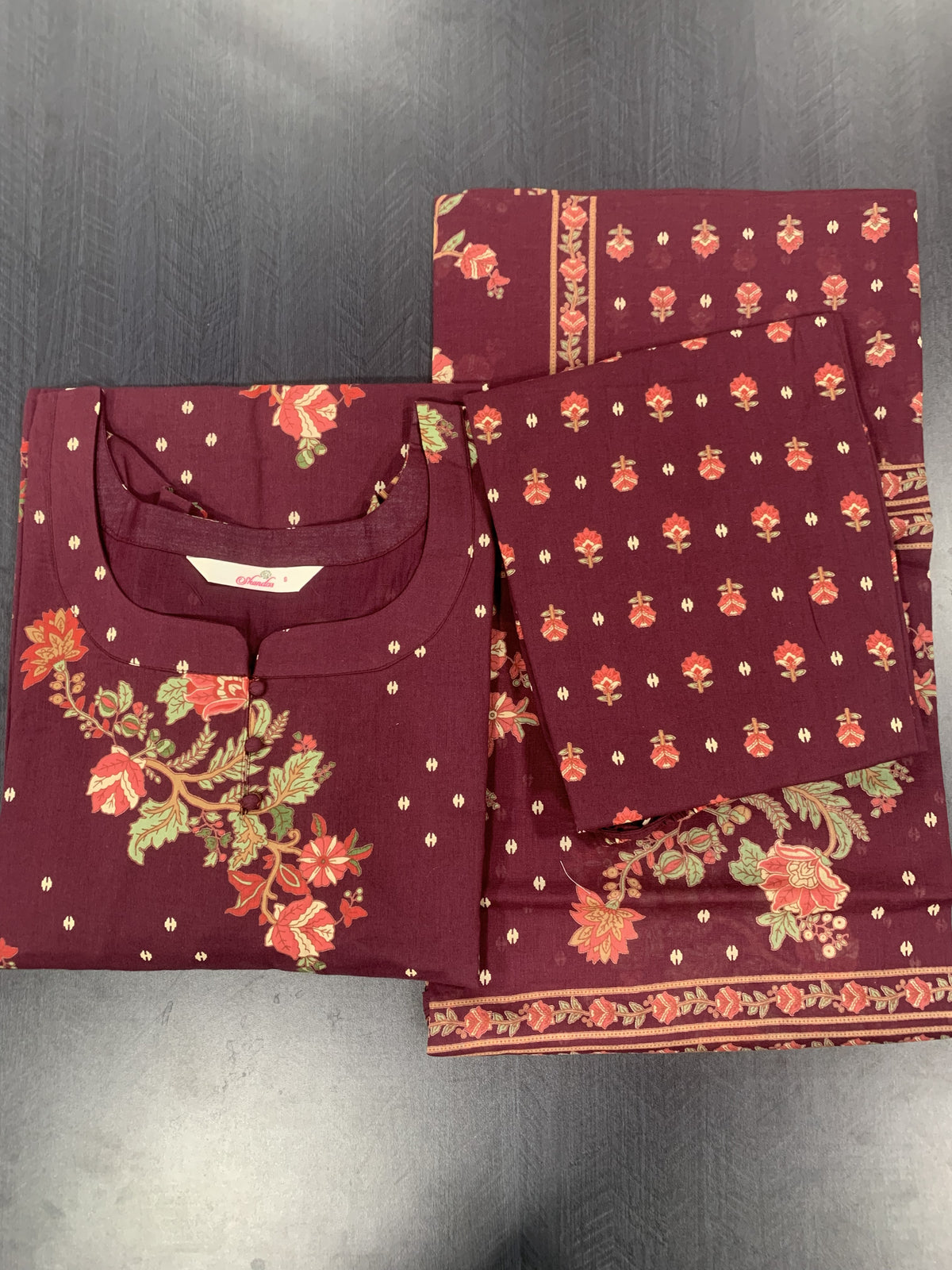 Dark Maroon Soft Cotton Salwar Set