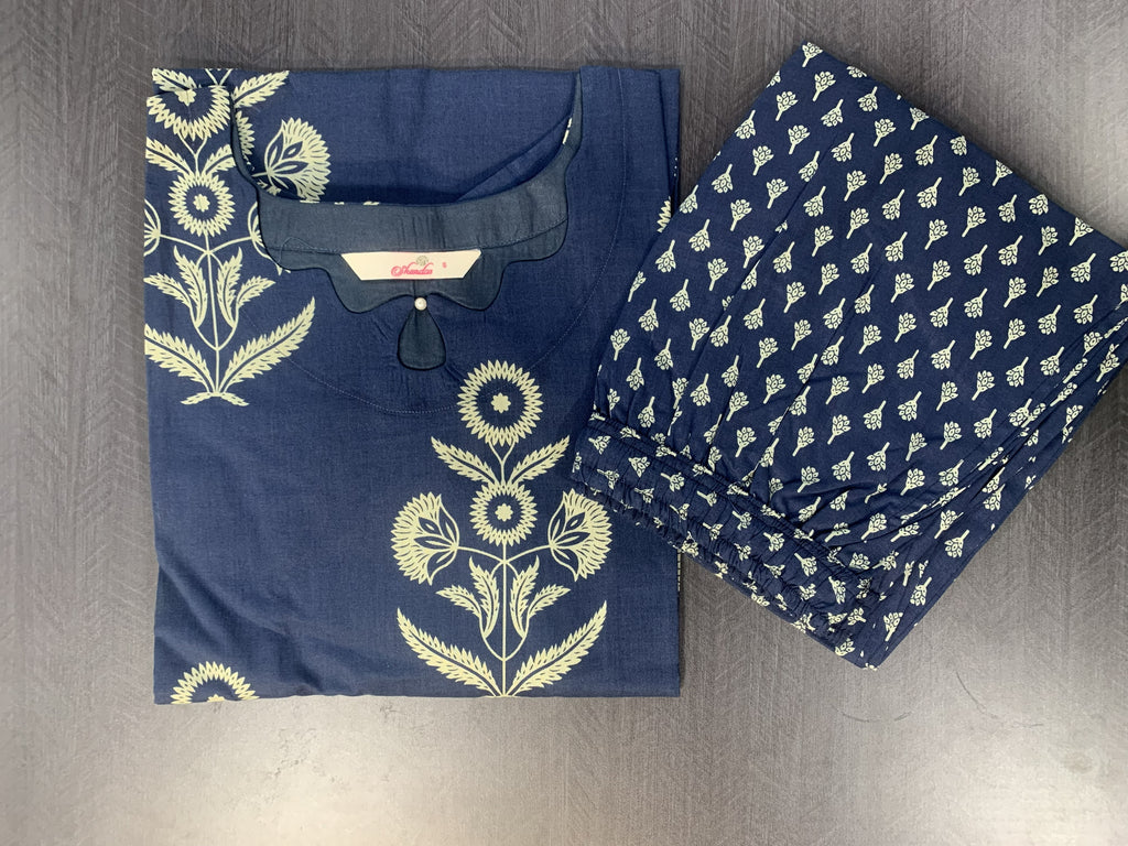 Soft cotton indigo blue coord set