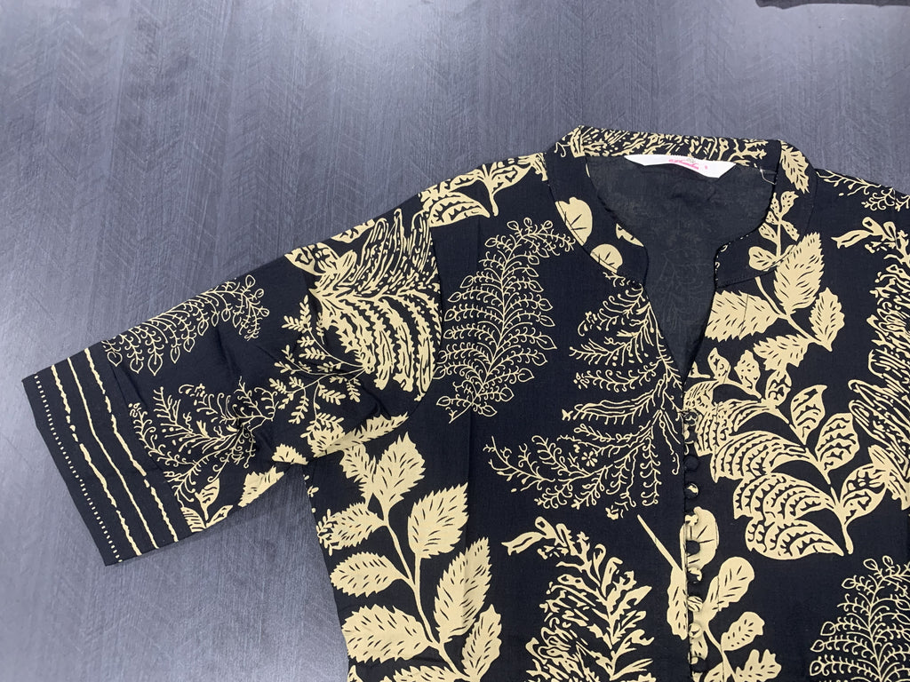 Black floral coord set